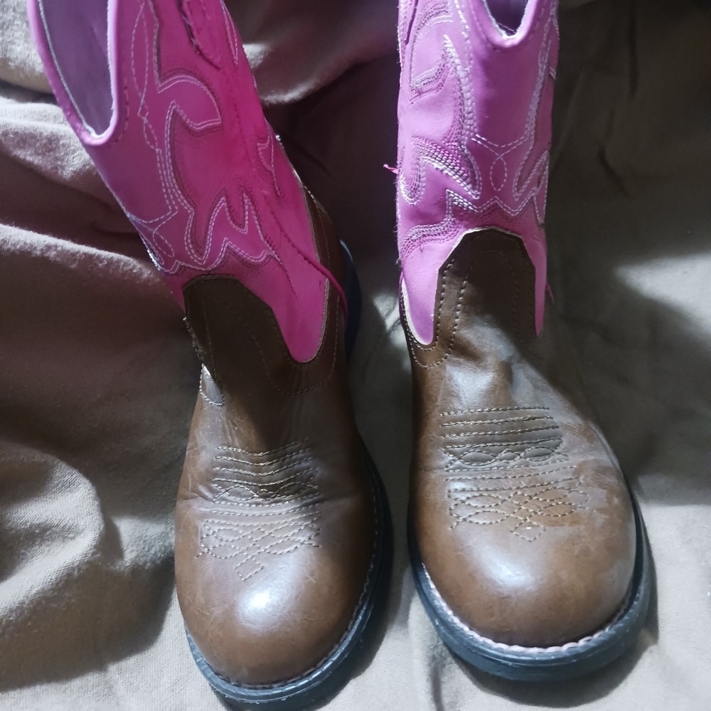 Little girls roper boots with light up heels